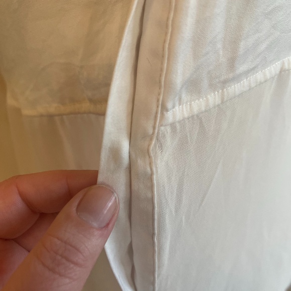 Free People White  Part Mesh Button Down Top - Picture 3 of 6